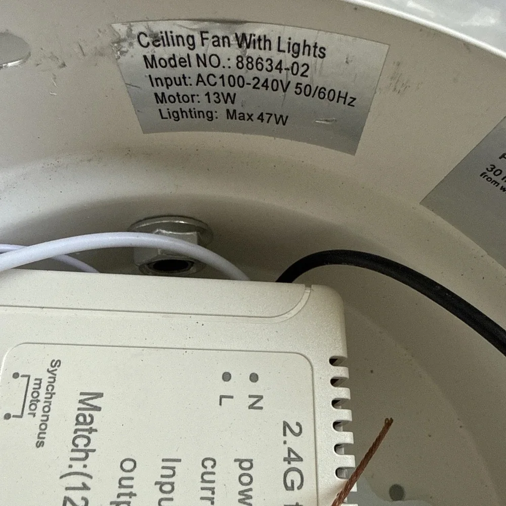 Flush Mount White Caged Ceiling Fan 18 Inches